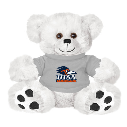 UTSA Plush Big Paw 8 1/2 inch White Bear w/Grey Shirt