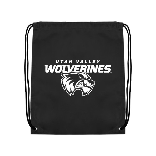  Black Drawstring Backpack - Secondary Logo