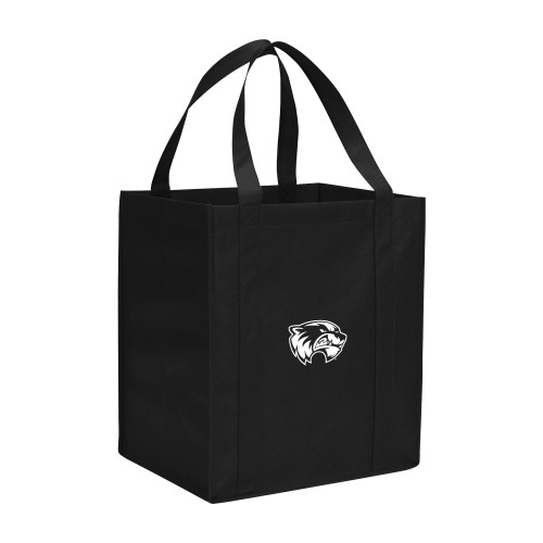  Non Woven Black Grocery Tote - Primary Logo