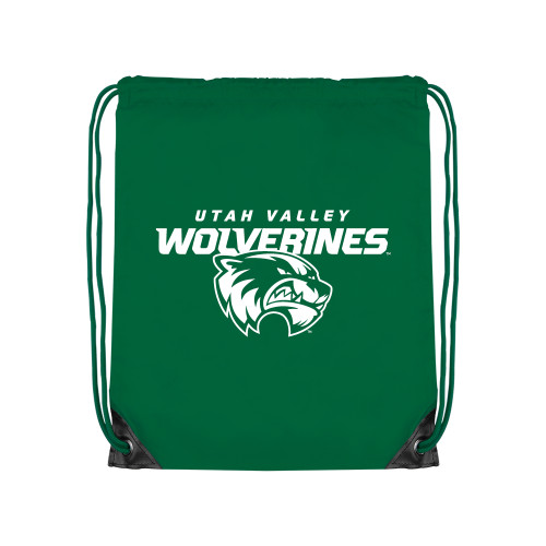  Kelly Green Drawstring Backpack - Secondary Logo