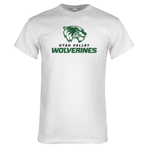 White T Shirt - Utah Valley Wolverines Logo