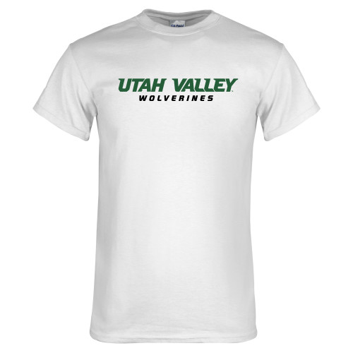  White T Shirt - Utah Valley Word Mark