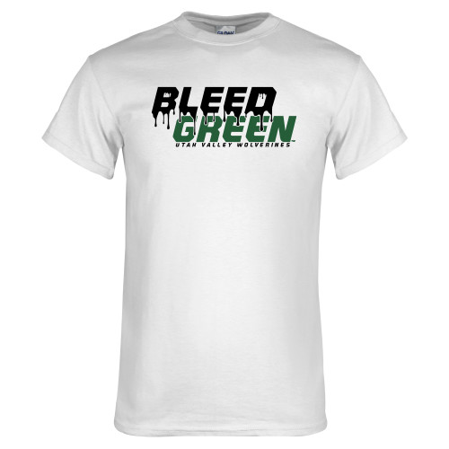  White T Shirt - Bleed Green