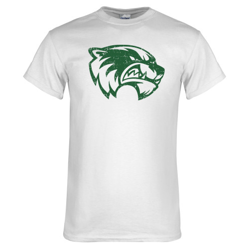  White T Shirt - Wolverine Logo Distressed