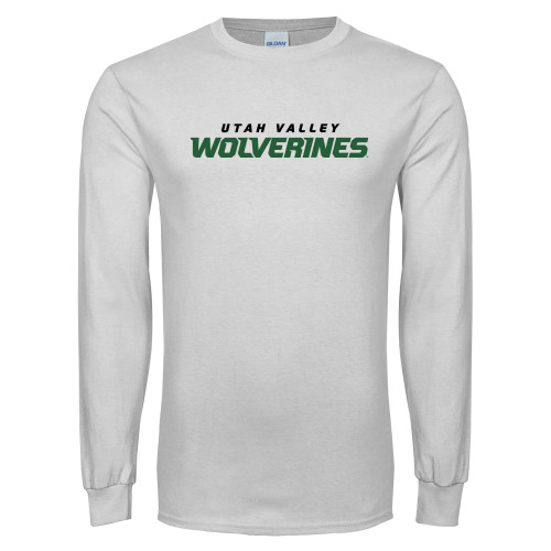  White Long Sleeve T Shirt - Utah Valley Wolverines