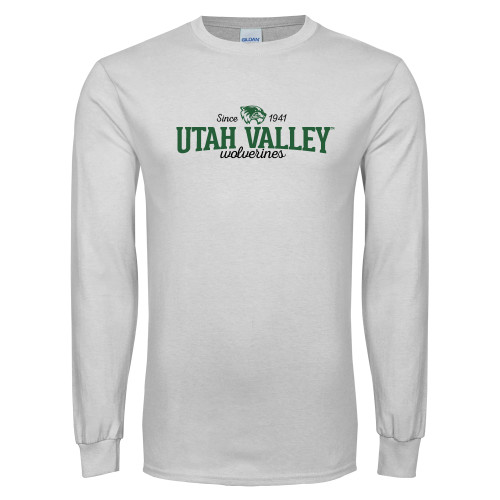  White Long Sleeve T Shirt - Utah Valley Since 1941