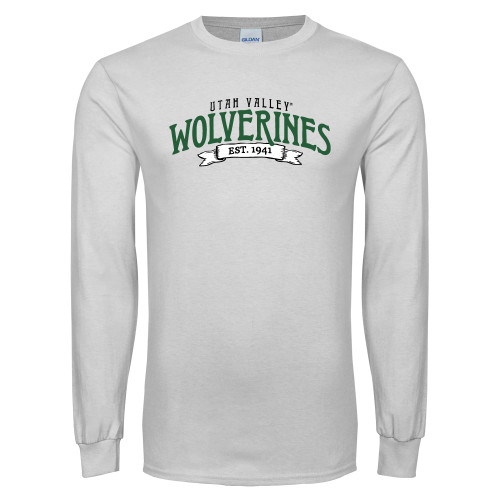  White Long Sleeve T Shirt - Utah Valley Wolverines Est 1941