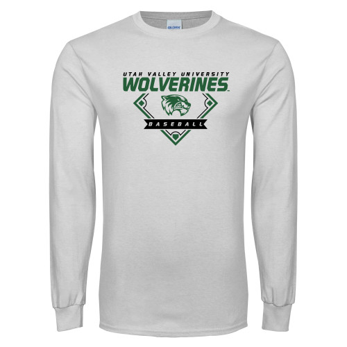  White Long Sleeve T Shirt - UVU Baseball