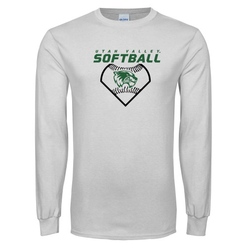  White Long Sleeve T Shirt - Wolverine Softball