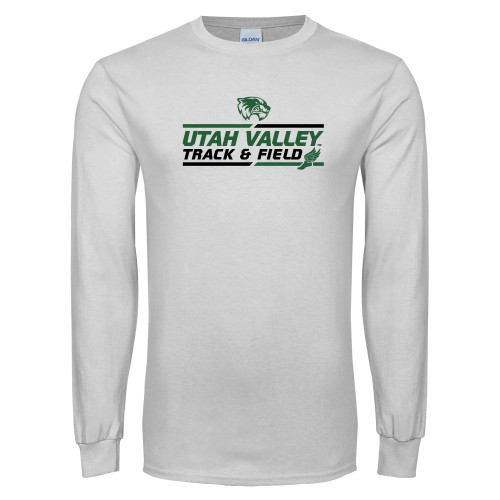  White Long Sleeve T Shirt - Wolverines Track & Field
