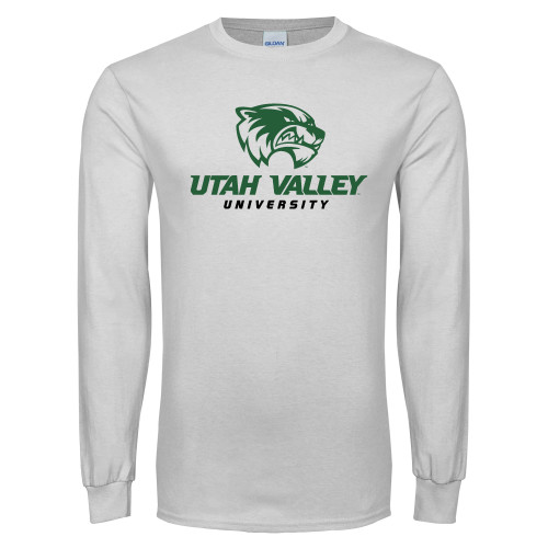  White Long Sleeve T Shirt - Utah Valley University