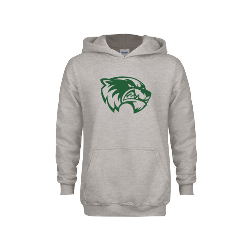  Youth Grey Fleece Hood - Primary Logo