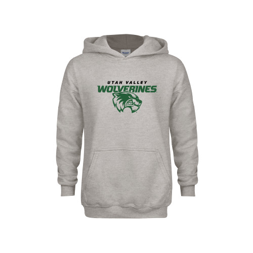  Youth Grey Fleece Hood - Secondary Logo