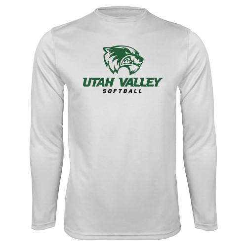  White Performance Long Sleeve Shirt - Softball