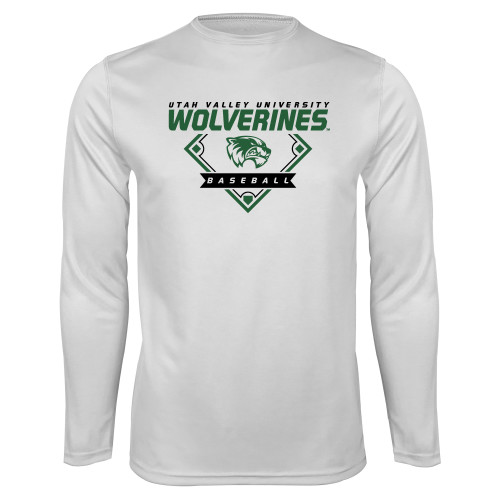  White Performance Long Sleeve Shirt - UVU Baseball