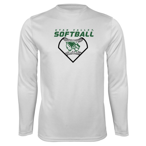  White Performance Long Sleeve Shirt - Wolverine Softball