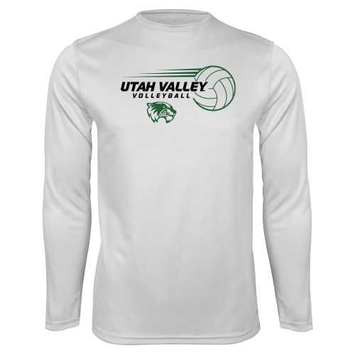  White Performance Long Sleeve Shirt - Wolverine Volleyball