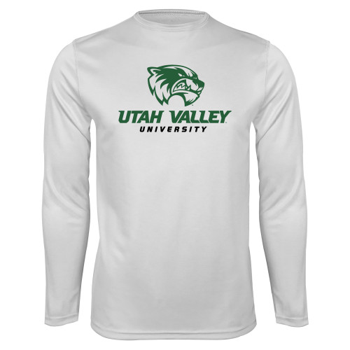  White Performance Long Sleeve Shirt - Utah Valley University
