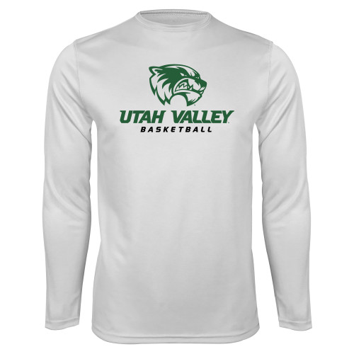  White Performance Long Sleeve Shirt - Basketball