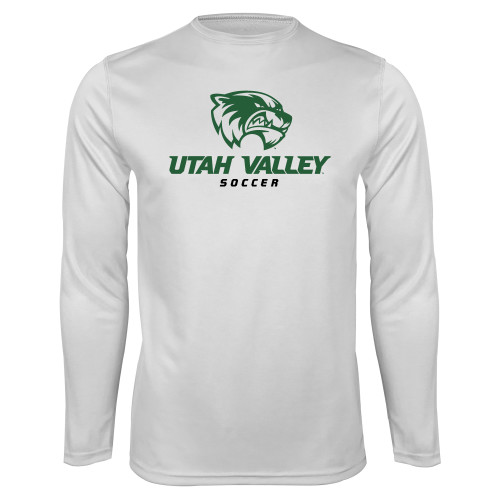  White Performance Long Sleeve Shirt - Soccer