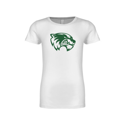  Next Level Girls White Fashion Fit T Shirt - Primary Logo