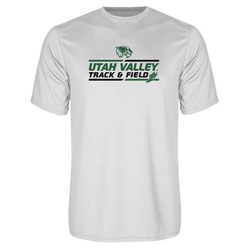  White Performance Tee - Wolverines Track & Field