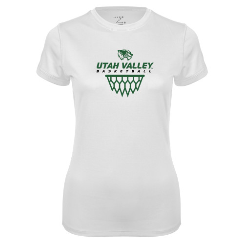  Womens White Performance Tee - Wolverines Basketball