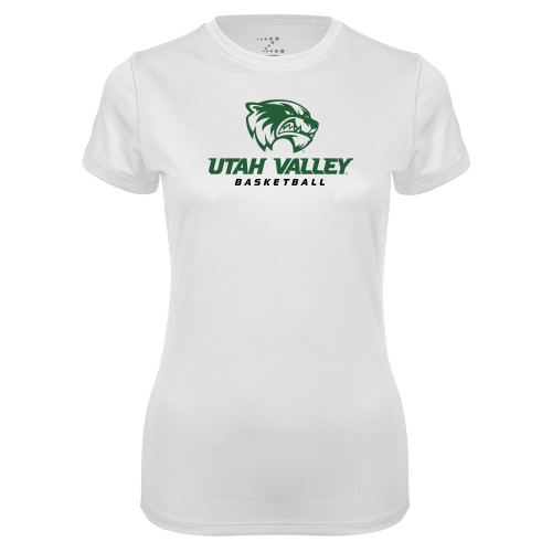 Womens White Performance Tee - Basketball