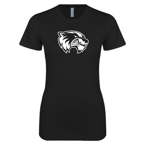  Next Level Womens Black Boyfriend Tee - Primary Logo