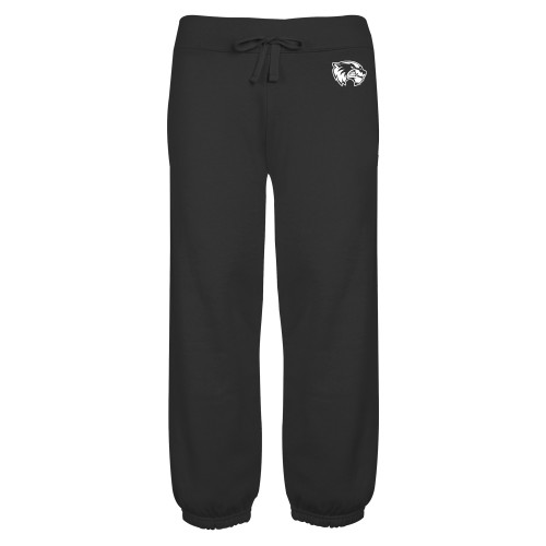  ENZA Womens Black Banded Fleece Capri - Primary Logo
