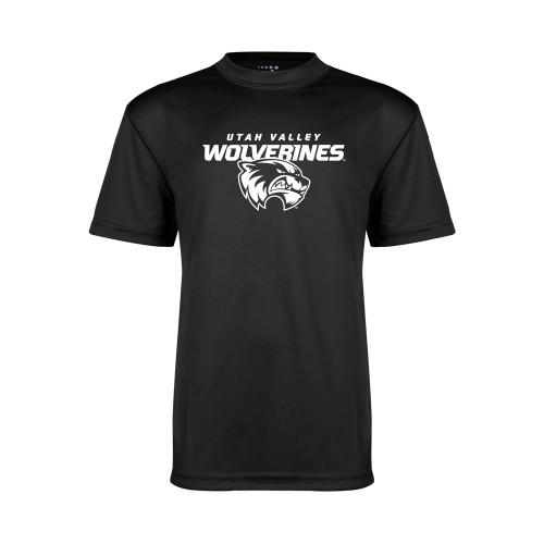  Youth Performance Black Tee - Secondary Logo