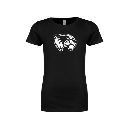  Next Level Girls Black Fashion Fit T Shirt - Primary Logo