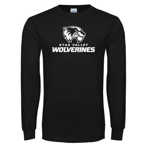  Black Long Sleeve T Shirt - Utah Valley Wolverines Logo