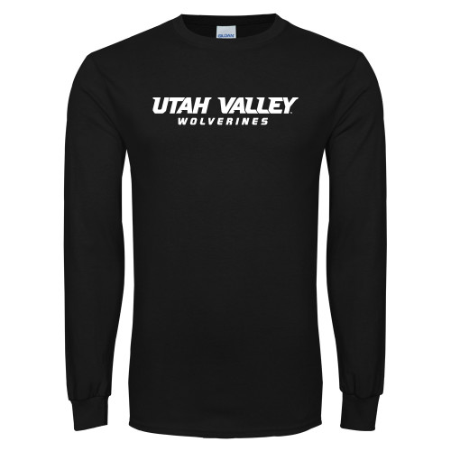  Black Long Sleeve T Shirt - Utah Valley Word Mark