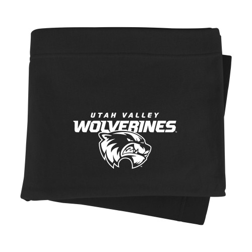  Black Sweatshirt Blanket - Secondary Logo