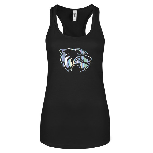  Next Level Womens Black Racerback Tank  - Primary Logo Foil