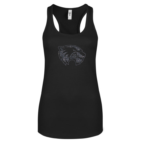  Next Level Womens Black Racerback Tank  - Wolverine Glitter Graphite Soft