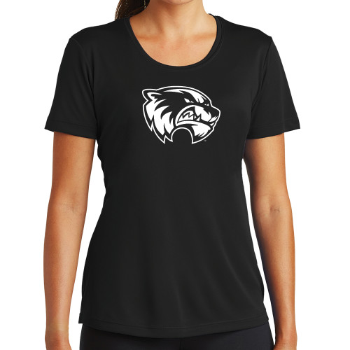  Womens Black Performance Tee - Primary Logo