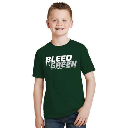 Youth Dark Green T-Shirt - Bleed Green