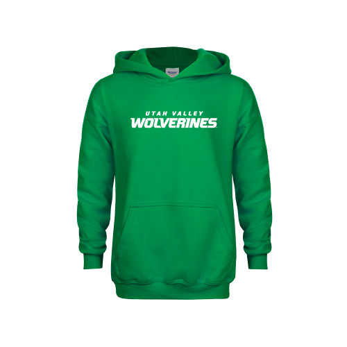  Youth Kelly Green Fleece Hoodie - Utah Valley Wolverines
