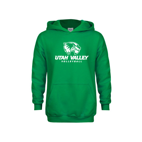  Youth Kelly Green Fleece Hoodie - Volleyball