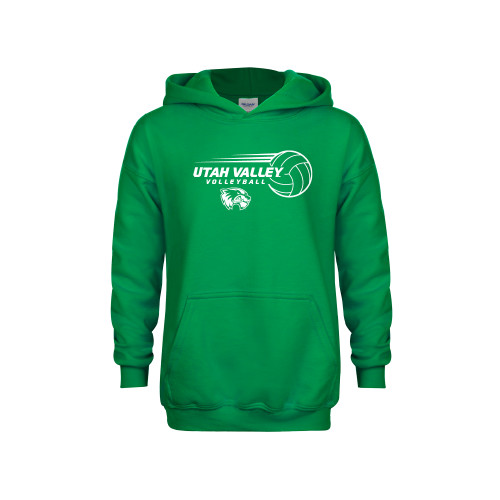  Youth Kelly Green Fleece Hoodie - Wolverine Volleyball