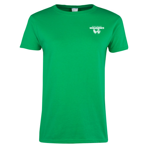  Womens Kelly Green Short Sleeve Tee - Secondary Logo