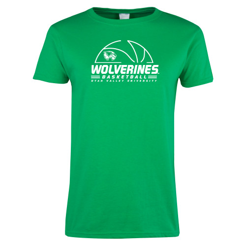  Womens Kelly Green Short Sleeve Tee - UVU Basketball