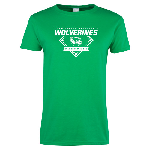  Womens Kelly Green Short Sleeve Tee - UVU Baseball