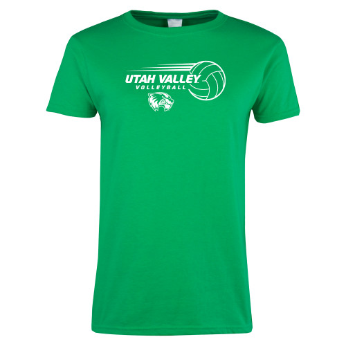  Womens Kelly Green Short Sleeve Tee - Wolverine Volleyball