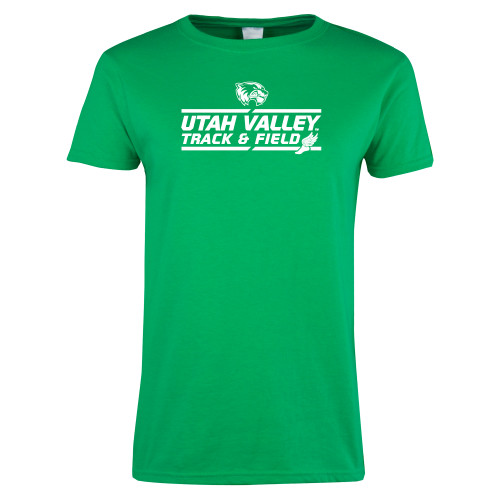  Womens Kelly Green Short Sleeve Tee - Wolverines Track & Field