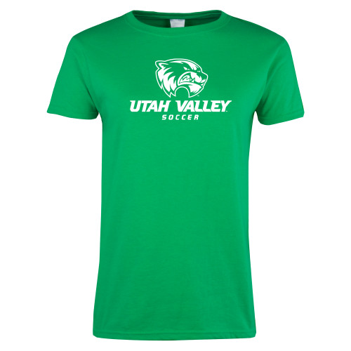  Womens Kelly Green Short Sleeve Tee - Soccer
