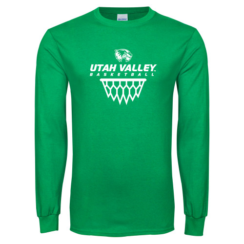  Kelly Green Long Sleeve T Shirt - Wolverines Basketball