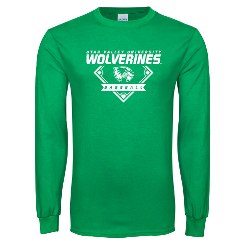  Kelly Green Long Sleeve T Shirt - UVU Baseball